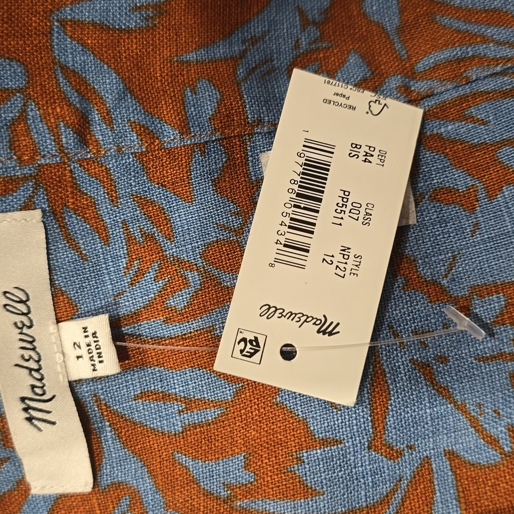 Madewell Sweetheart Mini Dress in Floral 100% Linen - Picture 7 of 7